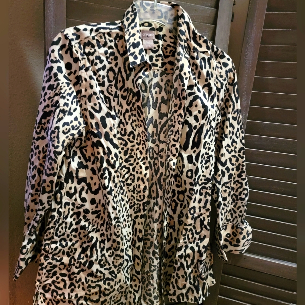 Chico Leopard Print Top Size OOP
